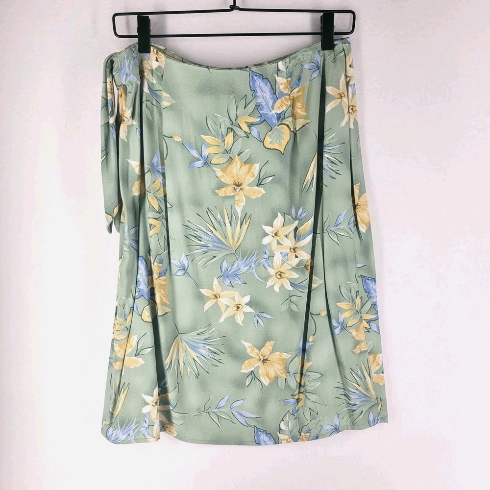 Vintage Caribbean Joe Tropical Wrap Skirt S Rayon‎ Hawaiian 90s Resortcore Beach